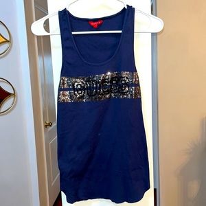 Guess sequin tank top- Navy Blue medium